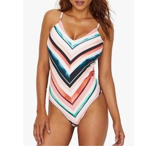 La Blanca Women's Delux Bra Cup Halter One Piece Swimsuit size 16